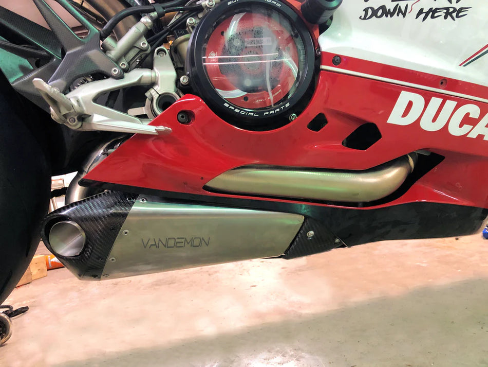Vandemon - Ducati Panigale 899, 1199, 1199R Titanium Muffler Low Mount Slip-On 2012-2015
