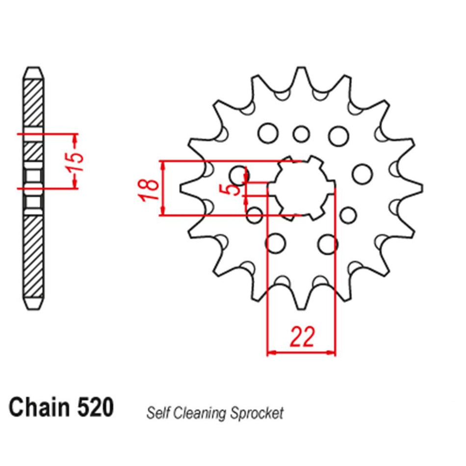 FRONT SPROCKET - STEEL 12T 520P 1