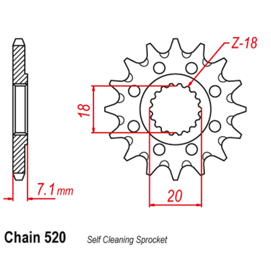 FRONT SPROCKET - STEEL 12T 520P 1