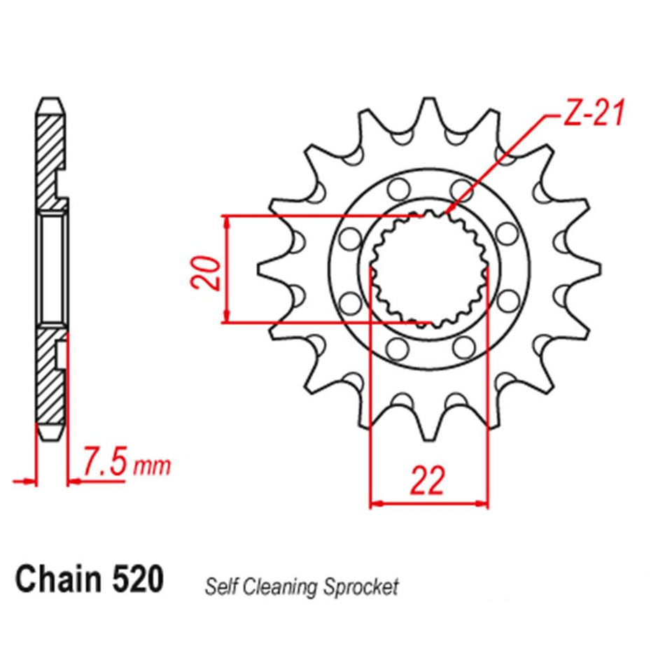 FRONT SPROCKET - STEEL 12T 520P 1