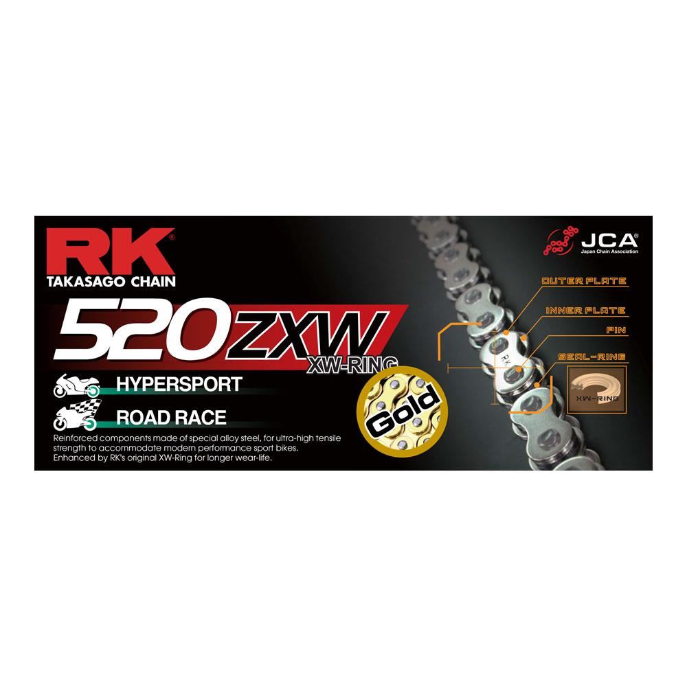 RK CHAIN 520ZXW - 130 LINK - GOLD 1