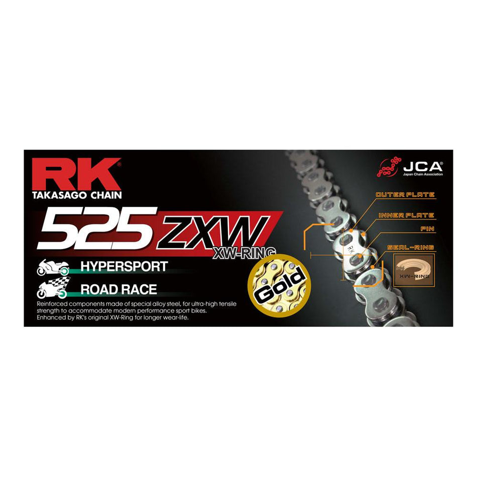 RK CHAIN 525ZXW - 130 LINK - GOLD 1