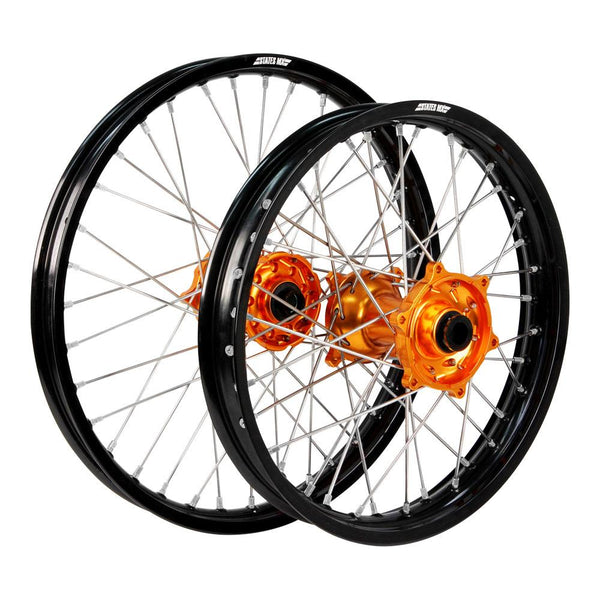 STATES MX WHEEL SET KTM EXC 2024 21" FRONT/18" REAR - BLACK/ORANGE/SILVER 1