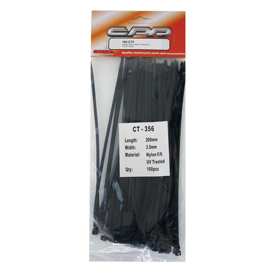 CPR CABLE TIES 3.5MM X 200MM 100PCS 1