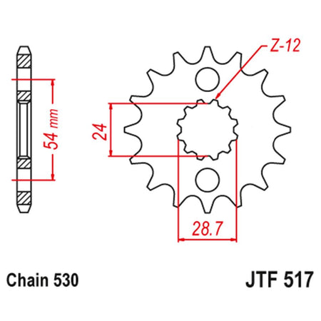 FRONT SPROCKET - STEEL W/-RUBBER CUSH 17T 530P 2