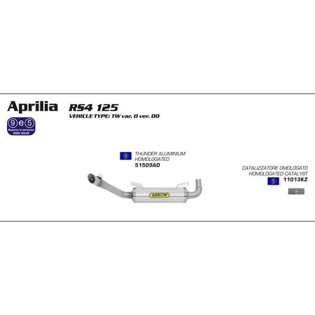 ARROW APR RS4 125 11-12 HOM ALU THUNDER S-O 1