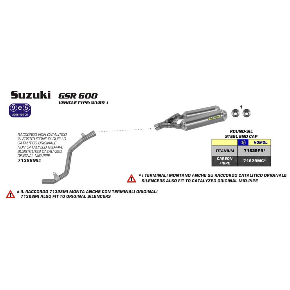 ARROW 71328MI [AOE]: LINK PIPE N-C Stainless - SU GSR 600 06>11 1