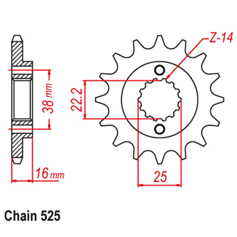 FRONT SPROCKET - STEEL 15T 525P 1