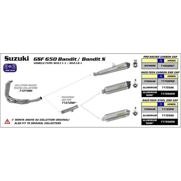 ARROW Collector 71374MI [AOE]: Stainless 4:2:1 - SU GSF 650/1250 BANDIT 1