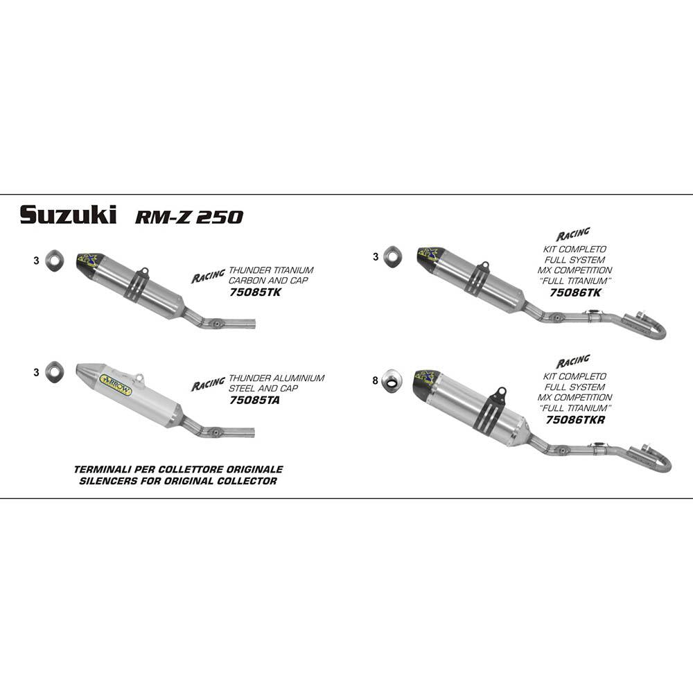 ARROW Full System Race 75081TK : MX COMP FS TI W CBN E/C - SUZ RM-Z250 2010>14 1