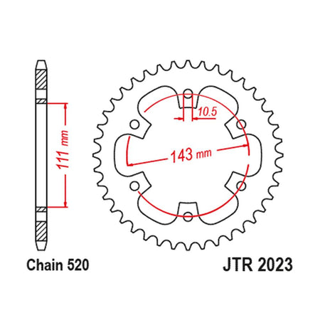 REAR SPROCKET - STEEL 42T 520P 1