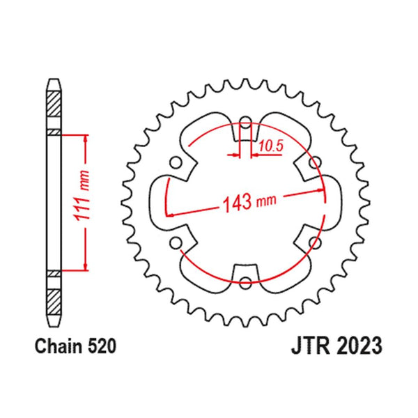 REAR SPROCKET - STEEL 42T 520P 1