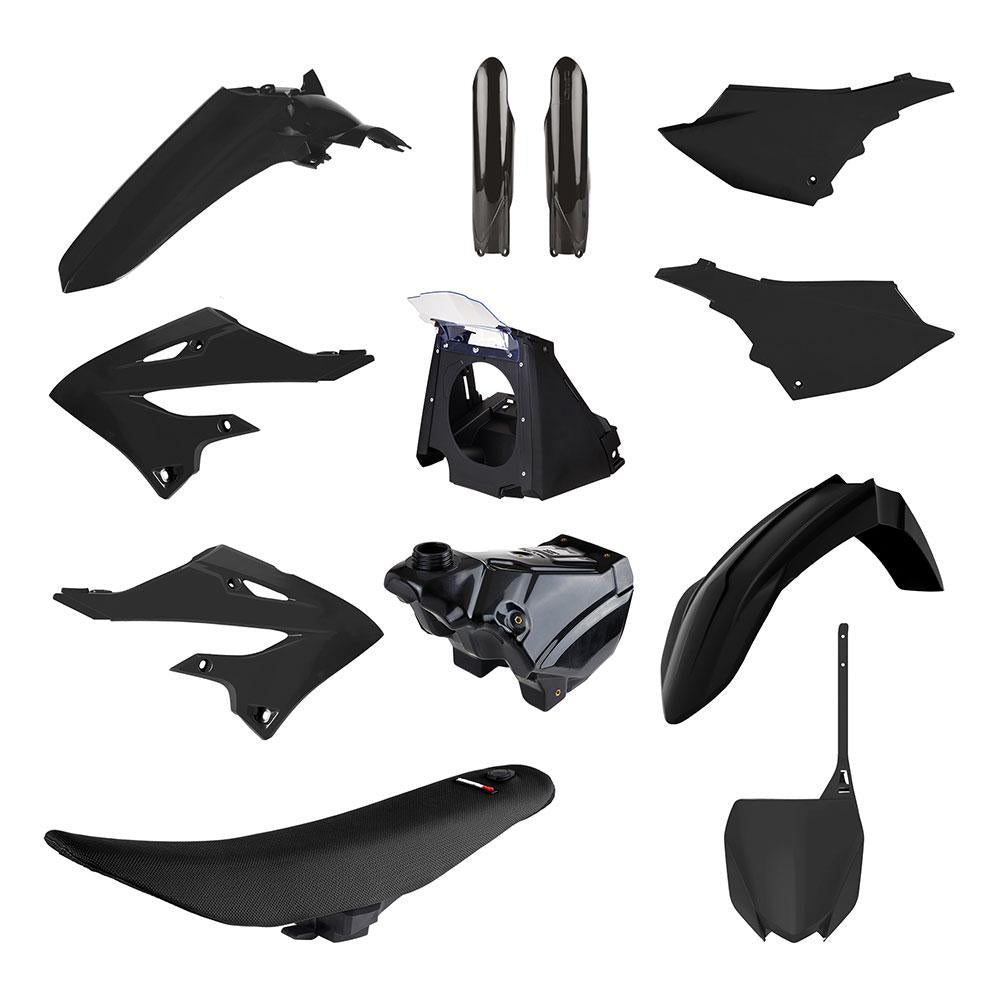 POLISPORT MX RESTYLE KIT YAMAHA YZ125/250 BLACK INCL TANK & SEAT 02-21 1