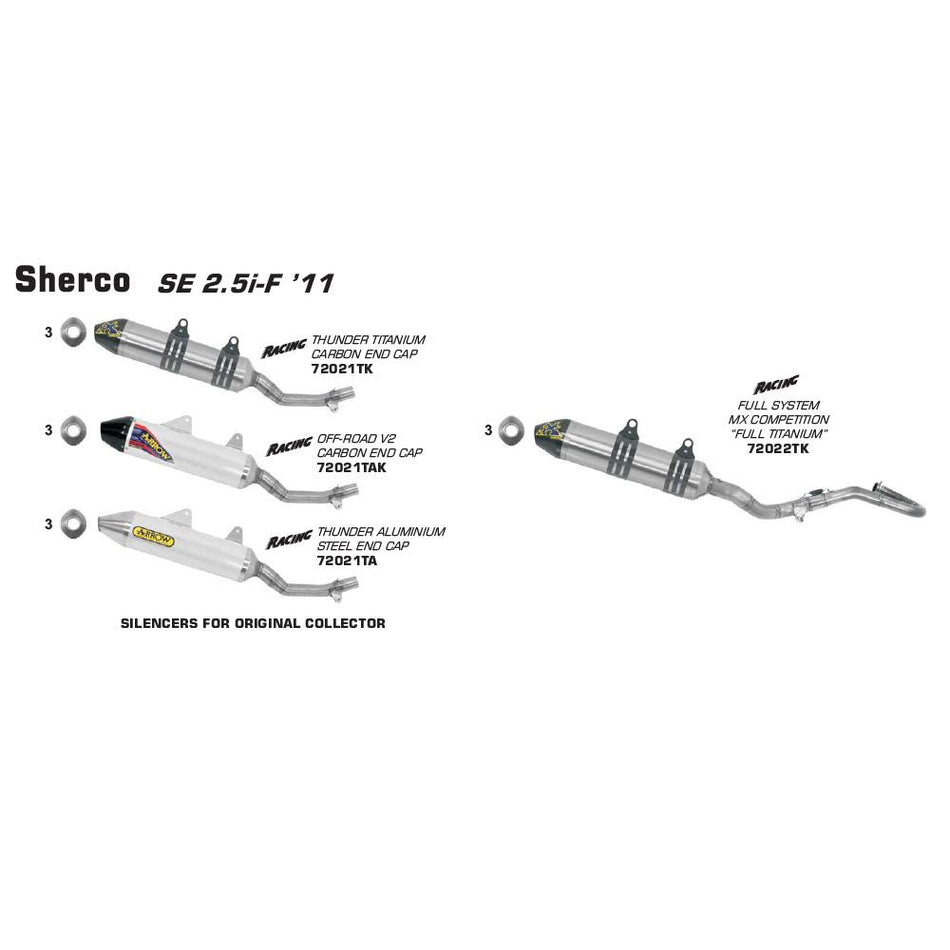 ARROW Silencer 72021TK [OEC]: THUNDER Ti CBN E/C SHERCO SE 2.5i-f/300f 11 1