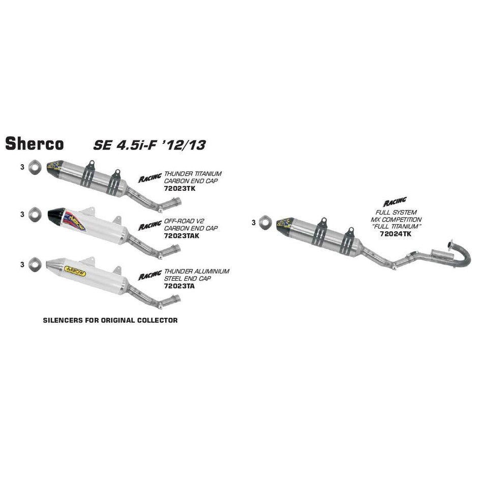 ARROW Full System Race 72024TK [FS]: MX COMP TI THDR W CBN E/C - SHERCO SE 4.5i -F11 1