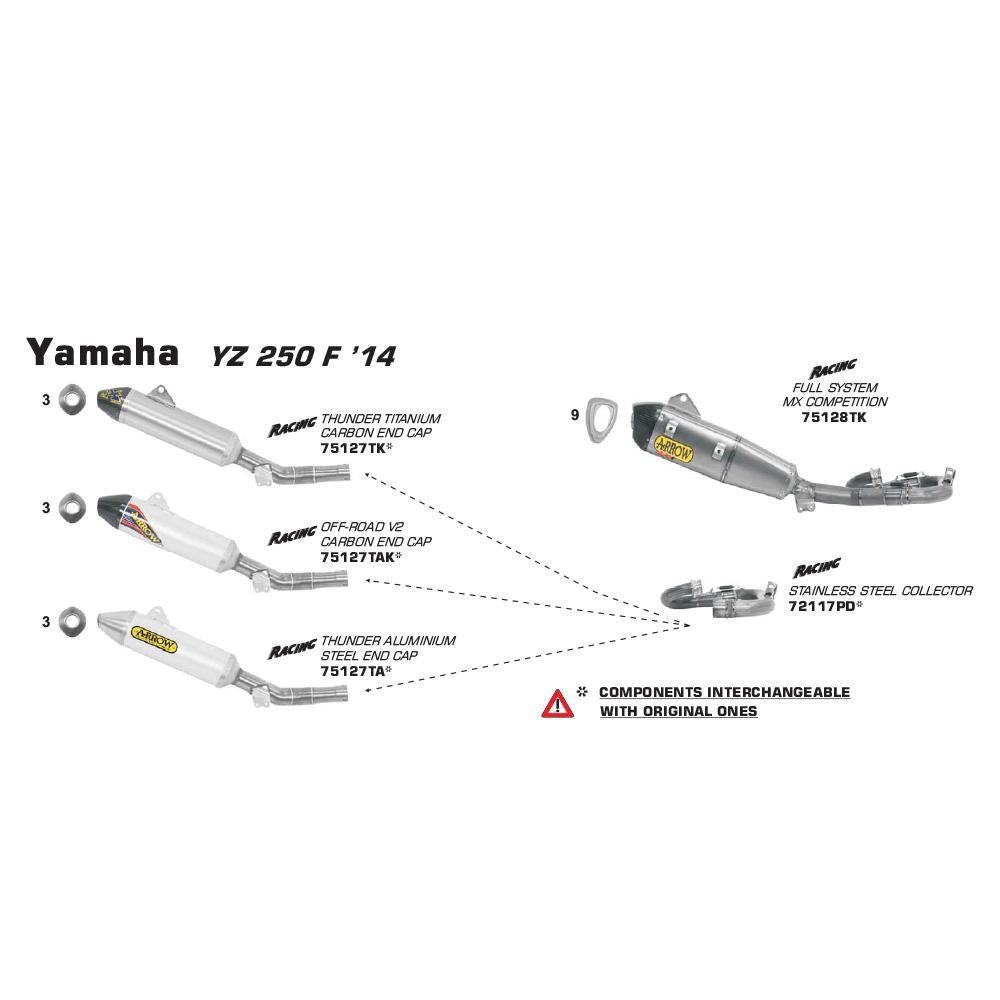 ARROW 72117PD Header Collector set :- Stainless YAMAHA 1