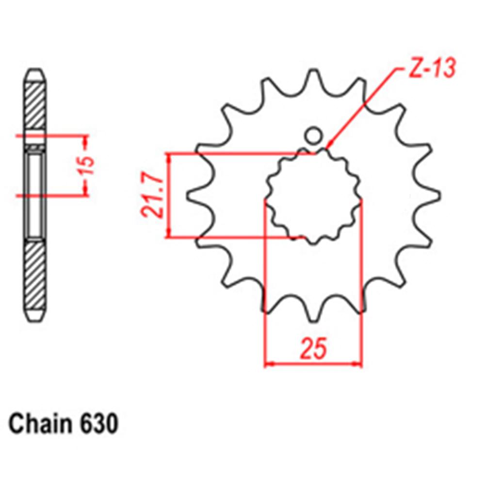 FRONT SPROCKET - STEEL 14T 630P 1