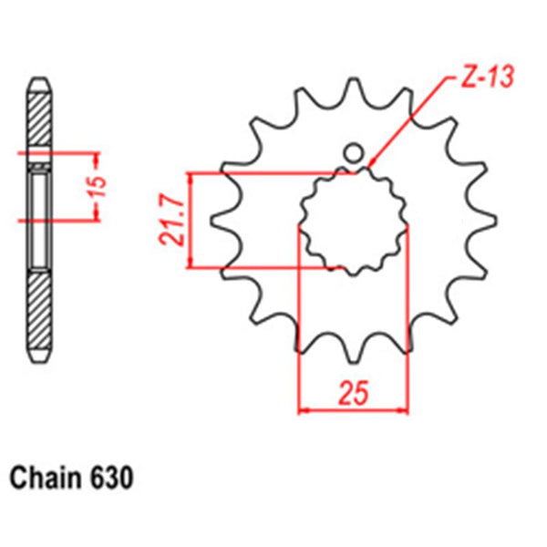 FRONT SPROCKET - STEEL 14T 630P 1