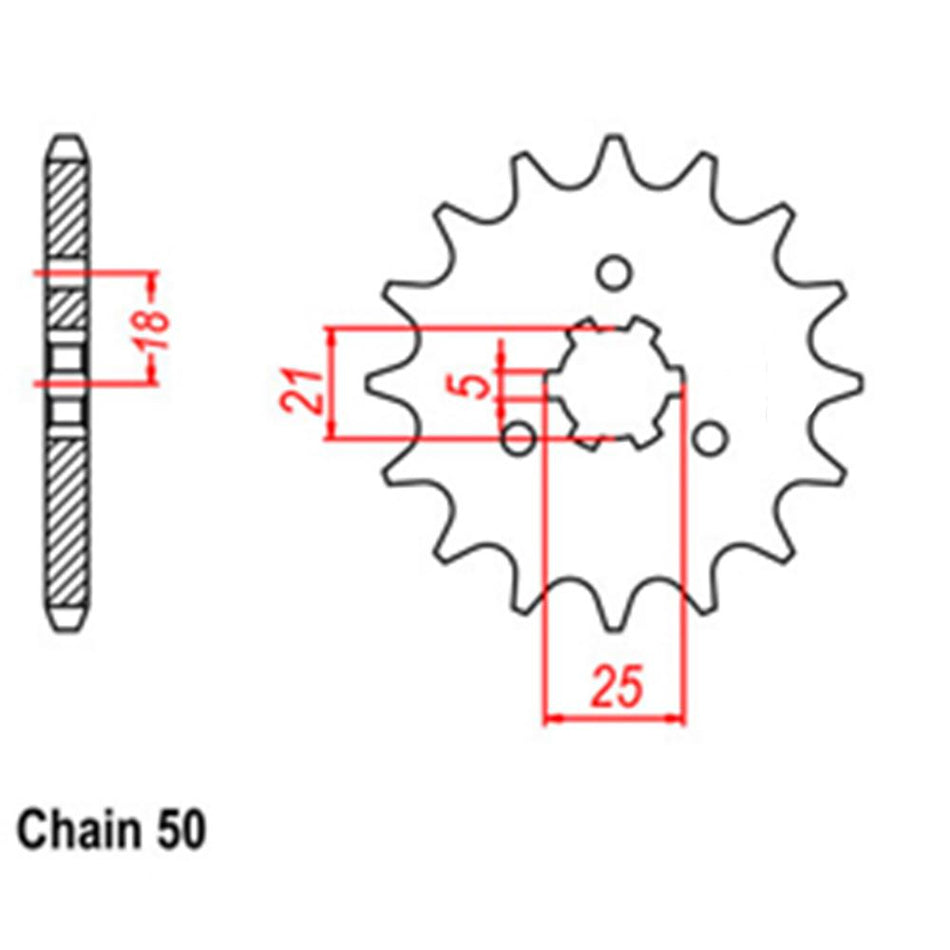 FRONT SPROCKET - STEEL 15T 530P 1