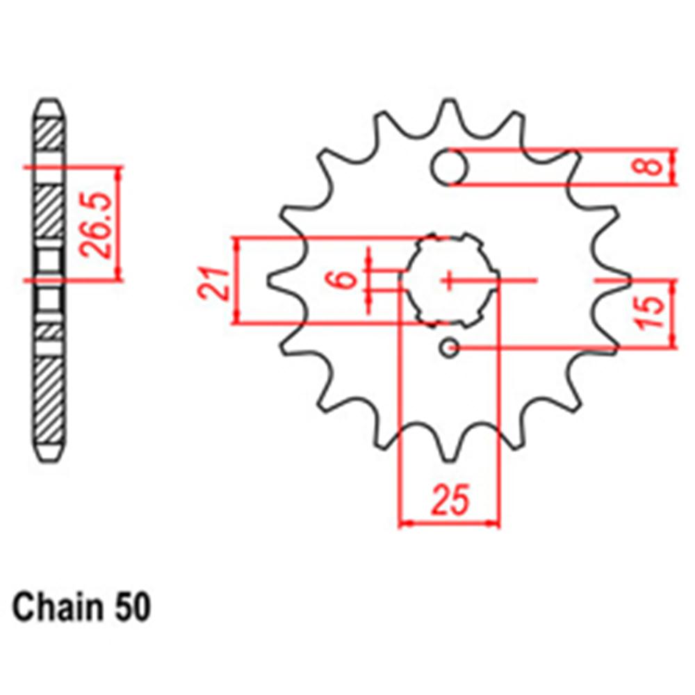 FRONT SPROCKET - STEEL 15T 530P 1