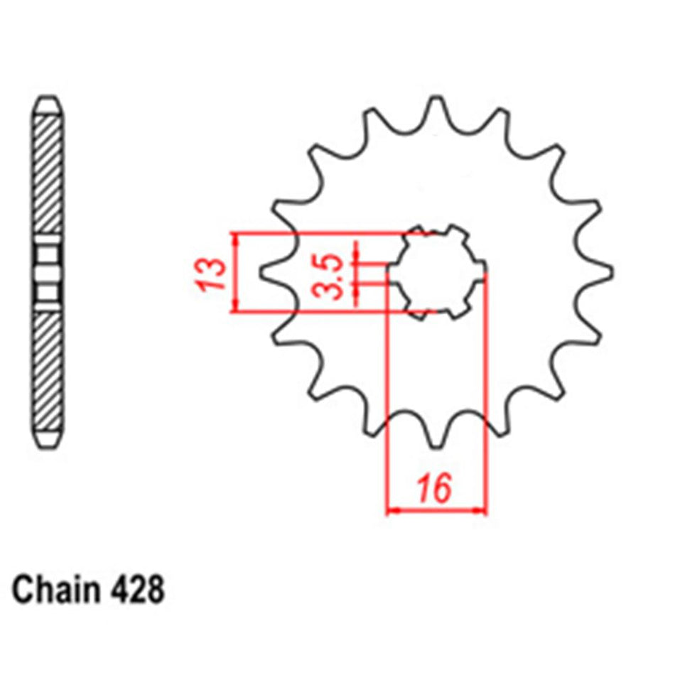 FRONT SPROCKET - STEEL 12T 428P 1