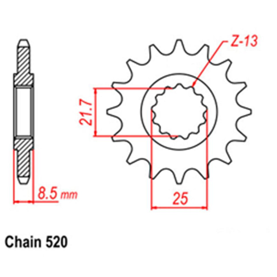 FRONT SPROCKET - STEEL 15T 520P 1