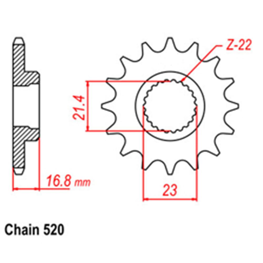 FRONT SPROCKET - STEEL 16T 520P 1