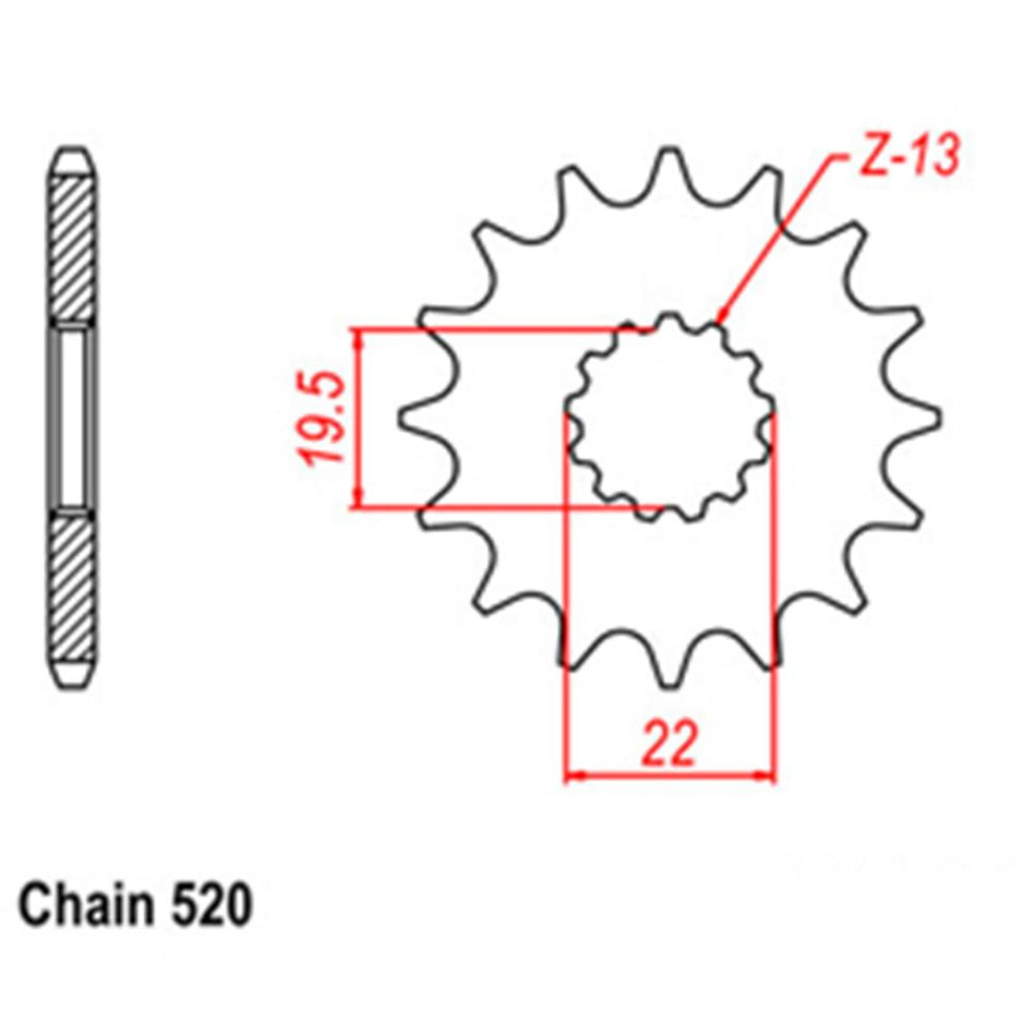 FRONT SPROCKET - STEEL 11T 520P 1