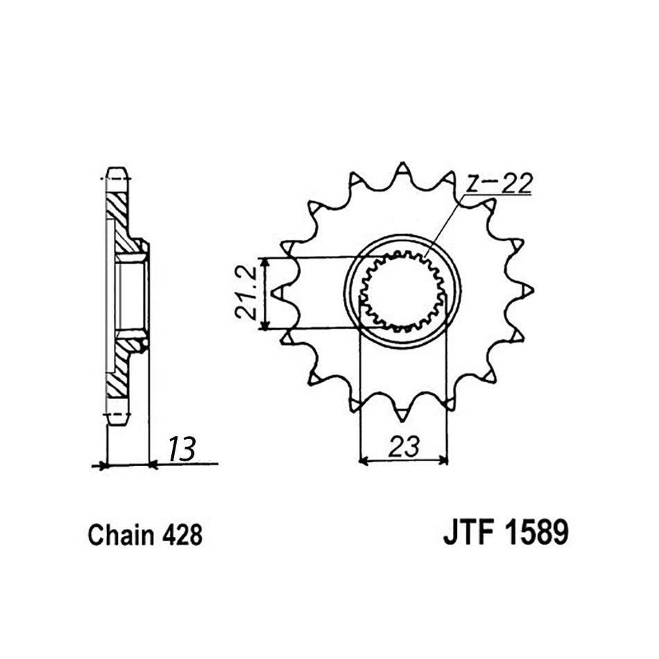 FRONT SPROCKET - STEEL 15T 428P 1