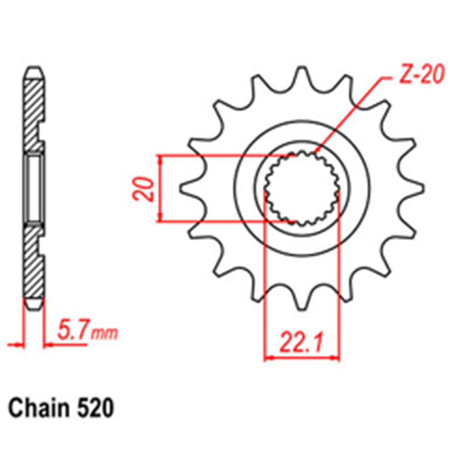 FRONT SPROCKET - STEEL 12T 520P 1