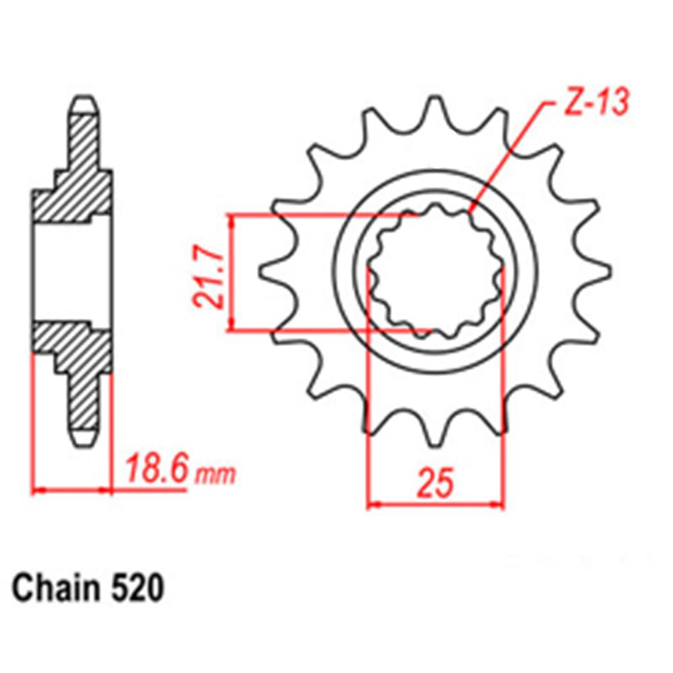 FRONT SPROCKET - STEEL 15T 520P 1