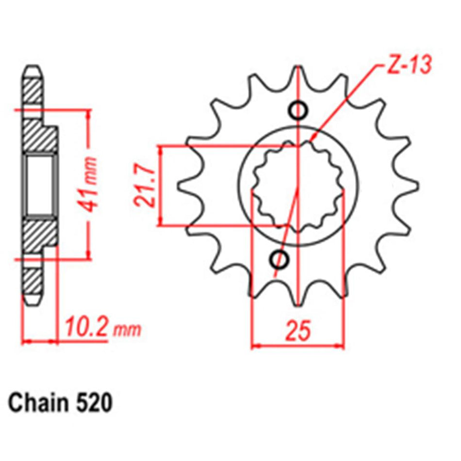 FRONT SPROCKET - STEEL 15T 520P 1