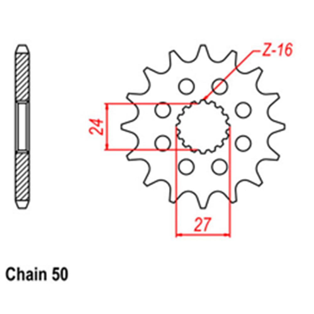 FRONT SPROCKET - STEEL 17T 530P 1