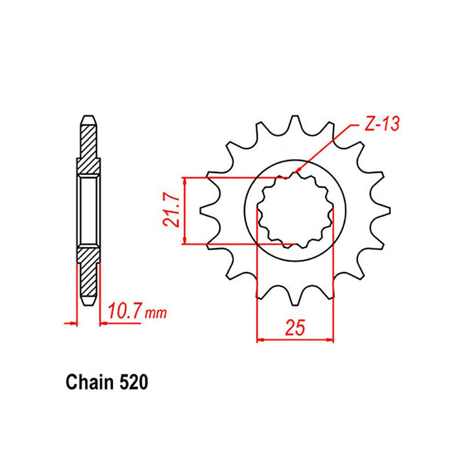 FRONT SPROCKET - STEEL 16T 520P 1