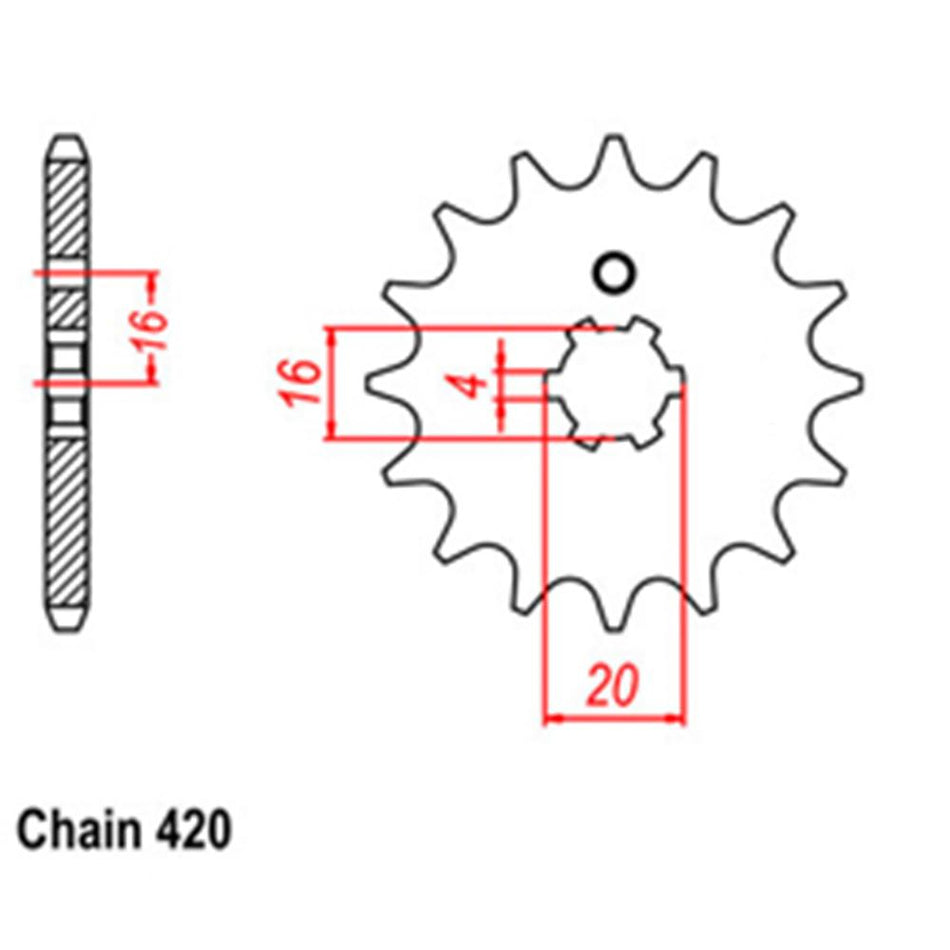 FRONT SPROCKET - STEEL 12T 420P 1