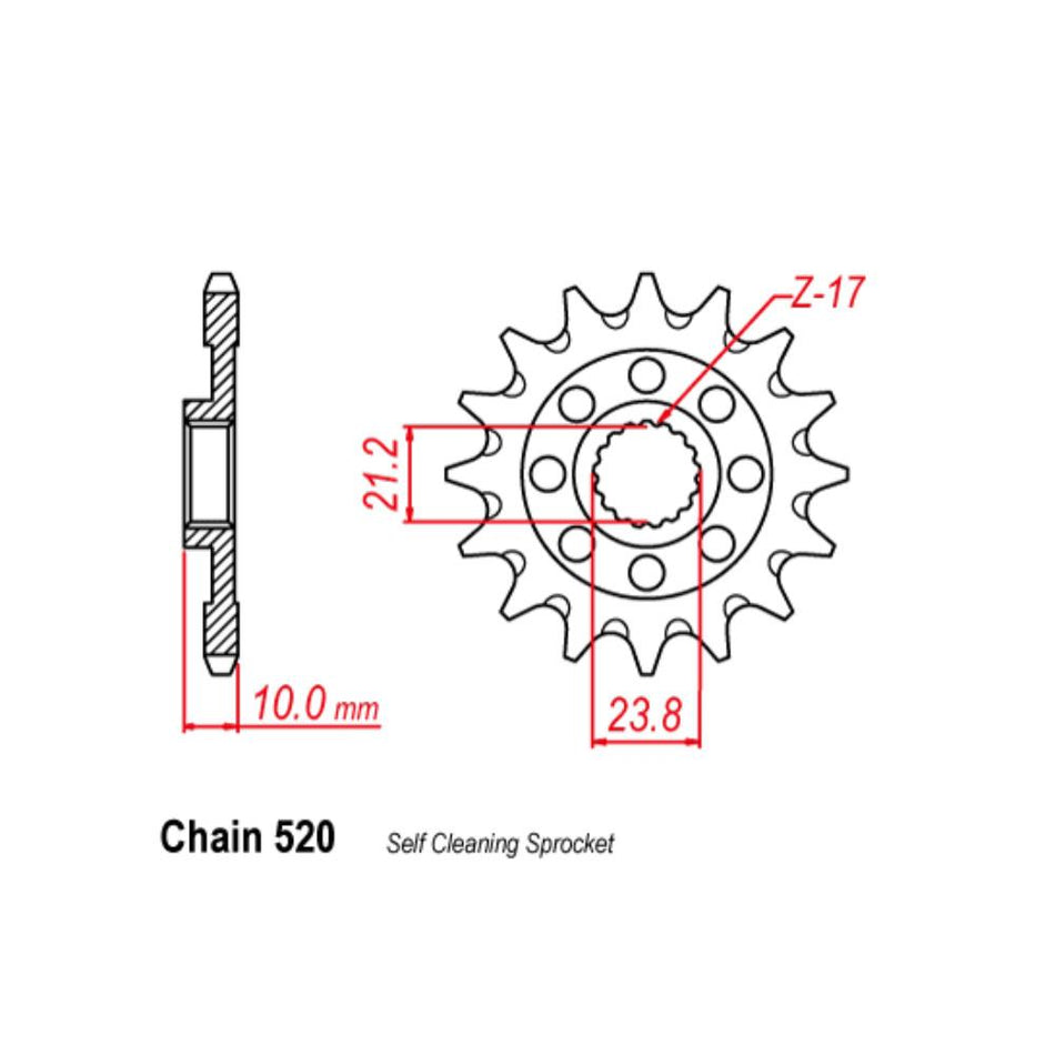 FRONT SPROCKET - STEEL 14T 520P 1