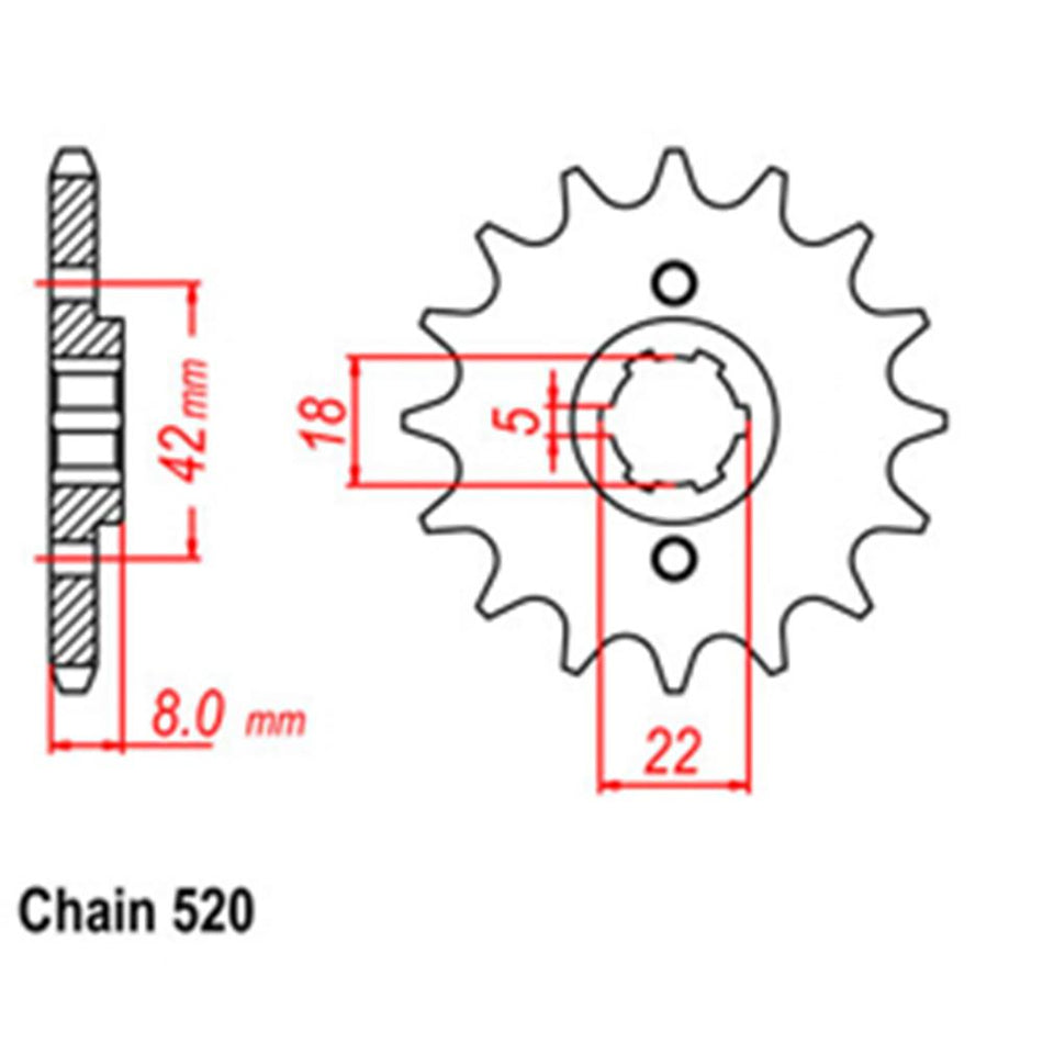 FRONT SPROCKET - STEEL 13T 520P 1