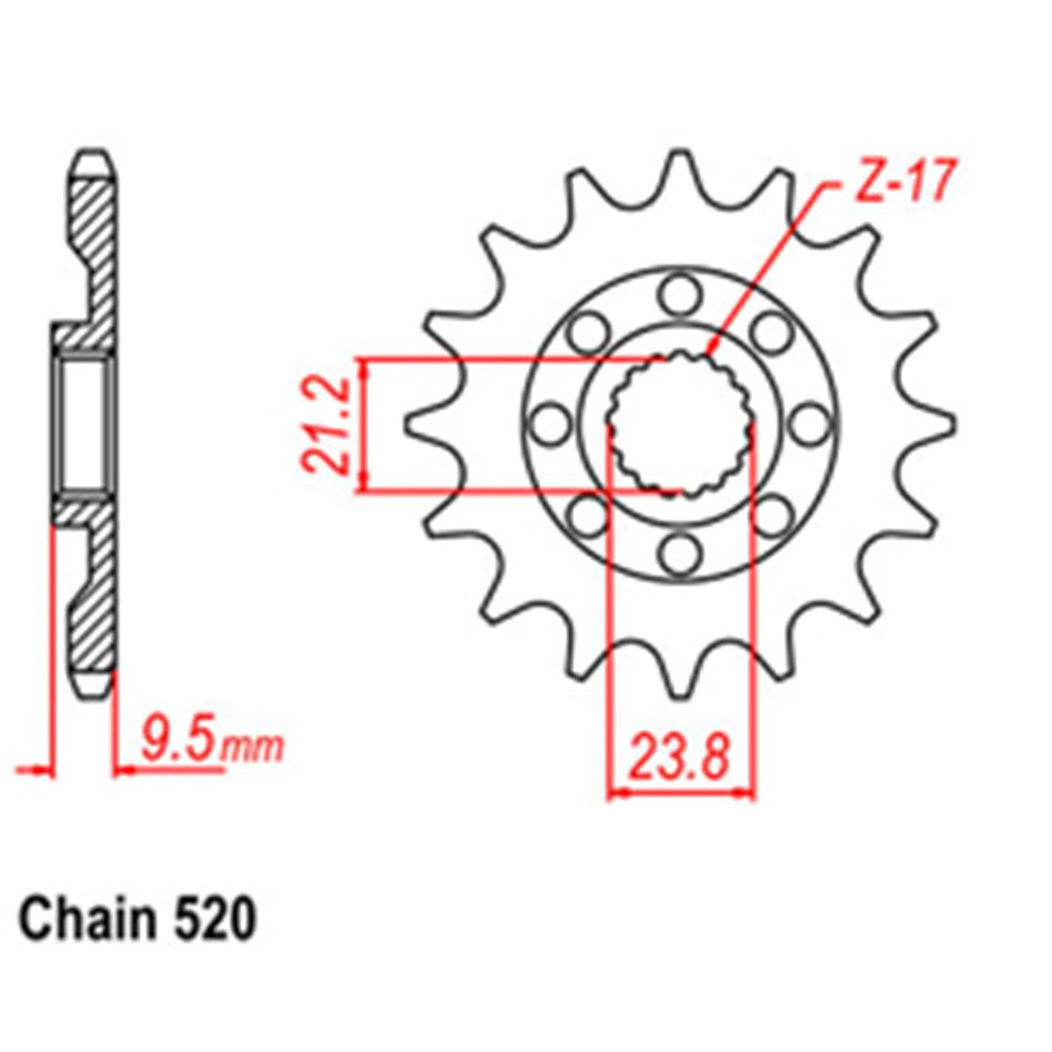 FRONT SPROCKET - STEEL 13T 520P 1