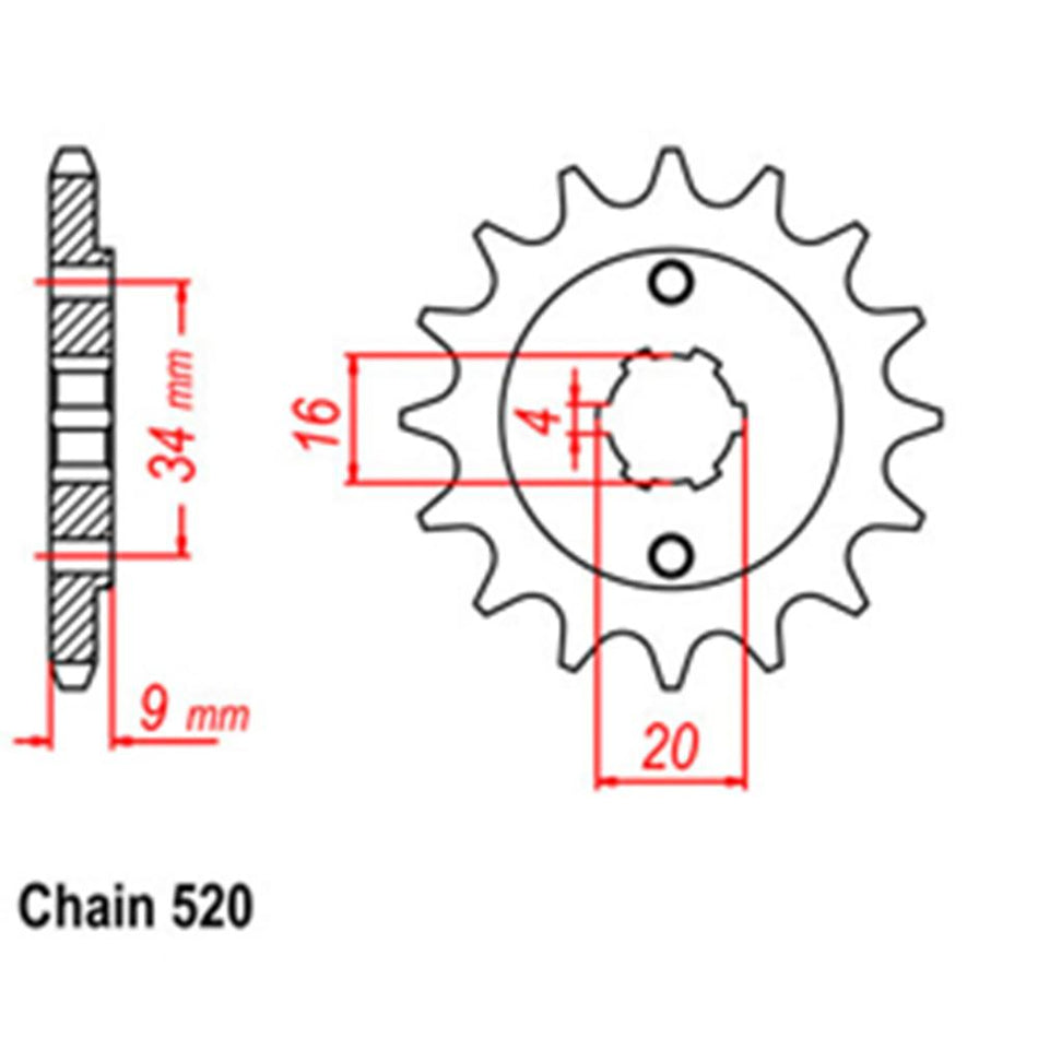 FRONT SPROCKET - STEEL 13T 520P 1