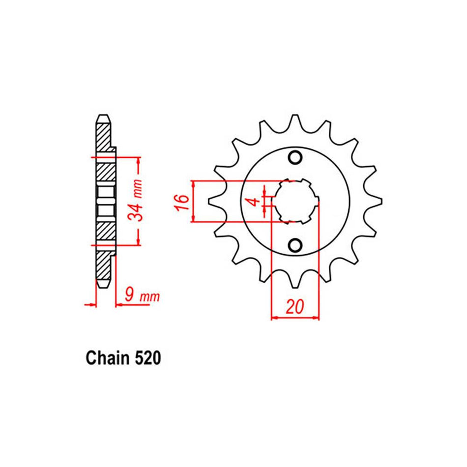 FRONT SPROCKET - STEEL 15T 520P 1