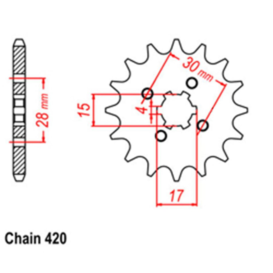 FRONT SPROCKET - STEEL 12T 420P D/D 1