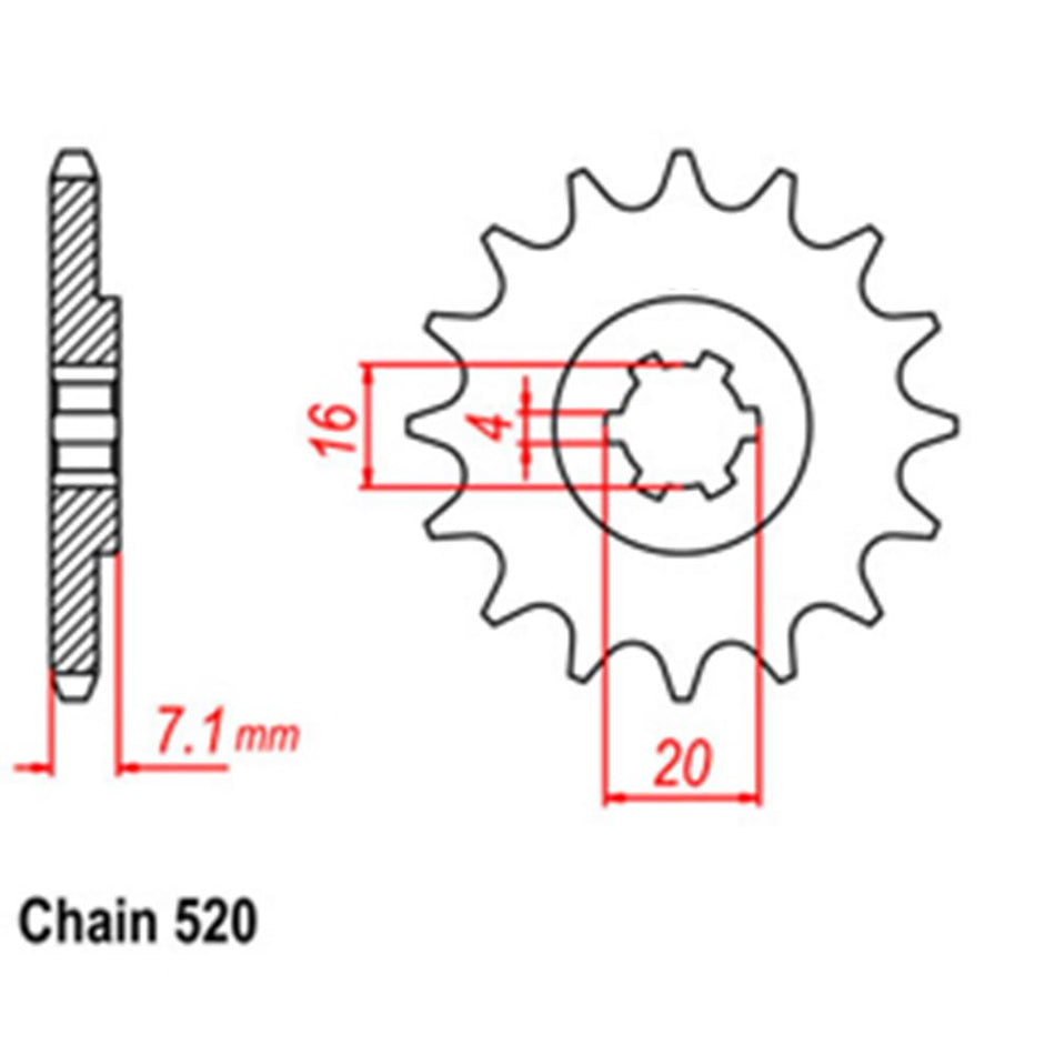 FRONT SPROCKET - STEEL 10T 520P 1