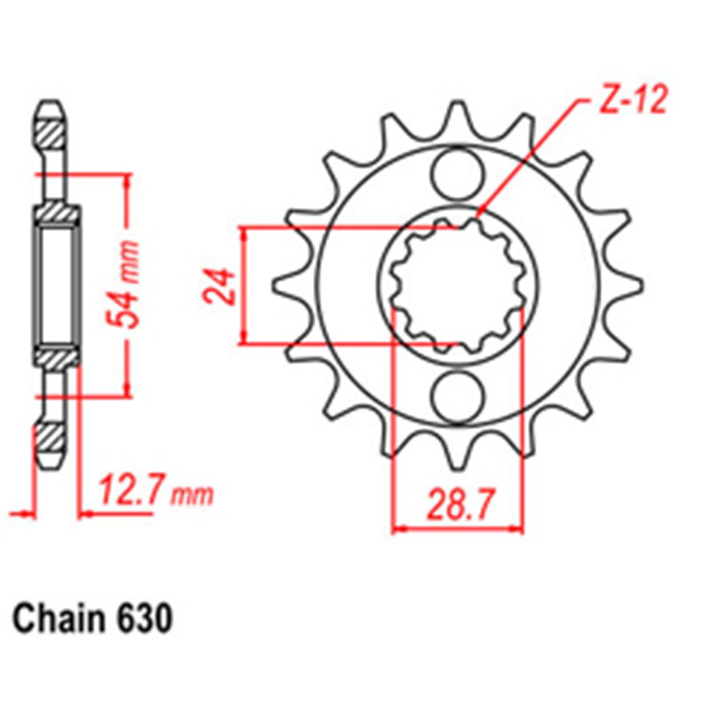 FRONT SPROCKET - STEEL 15T 630P 1