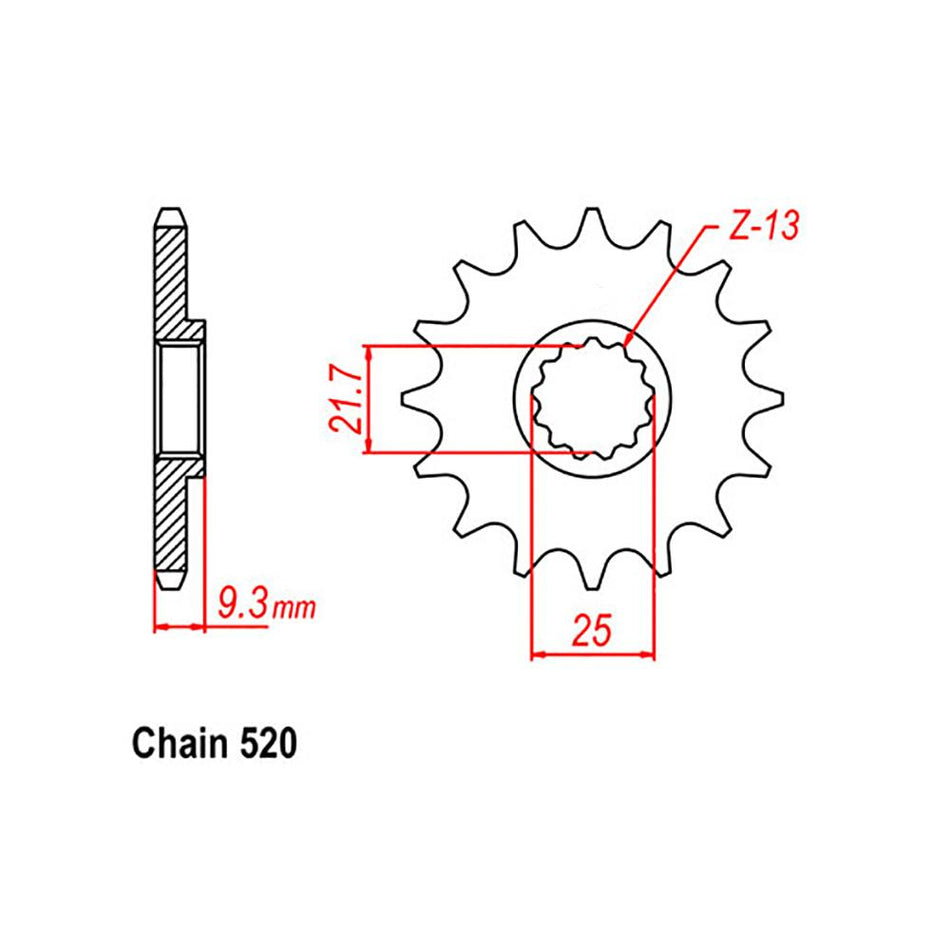 FRONT SPROCKET - STEEL 14T 520P 1