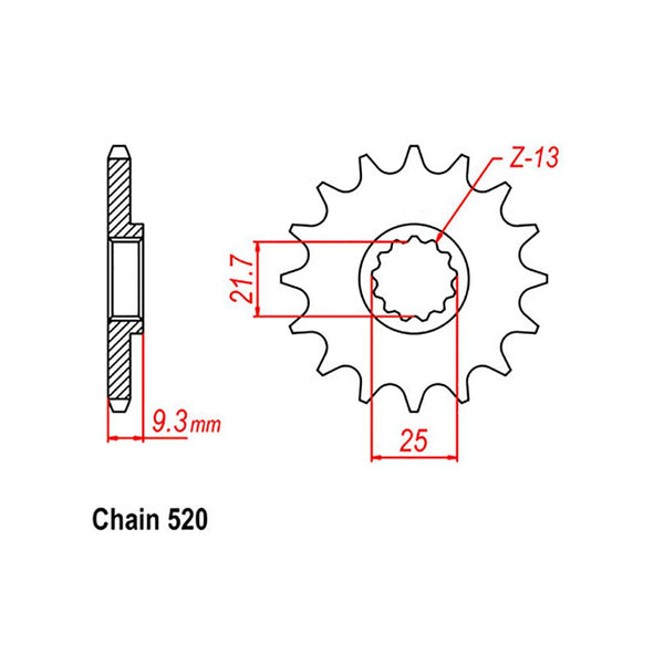 FRONT SPROCKET - STEEL 15T 520P 1