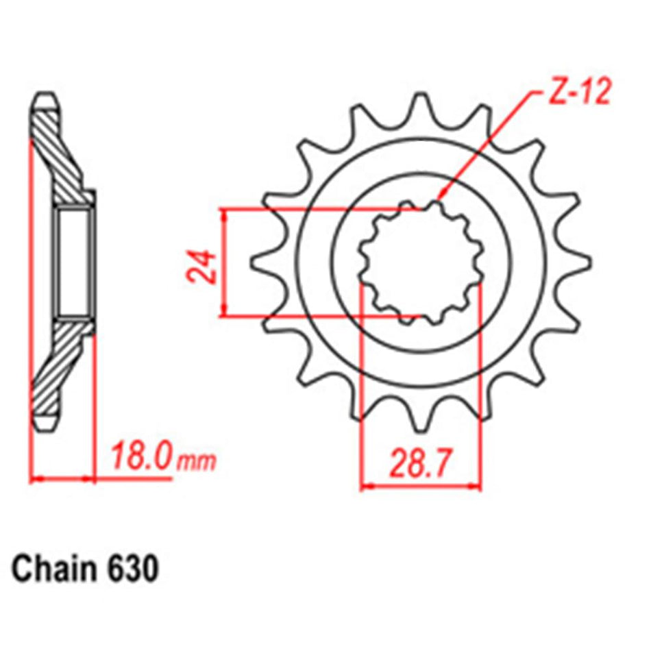 FRONT SPROCKET - STEEL 15T 630P 1