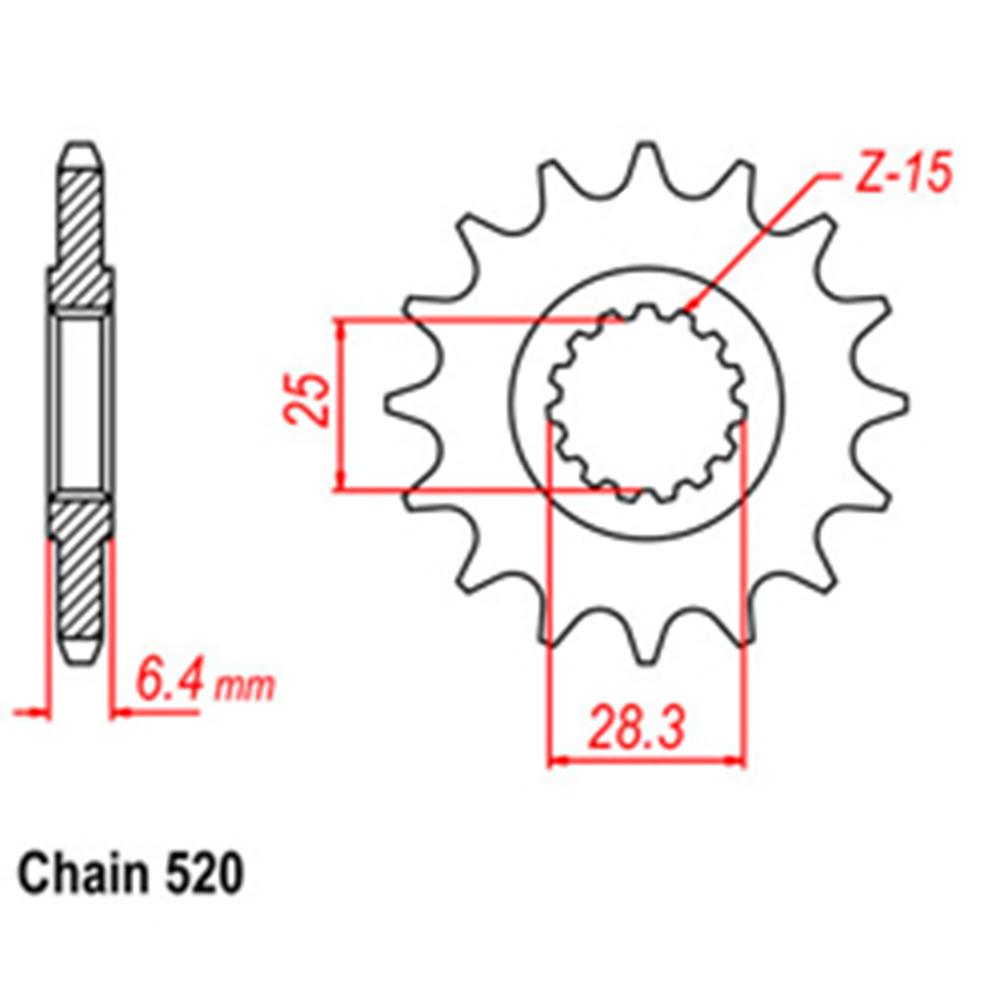 FRONT SPROCKET - STEEL 14T 520P 1