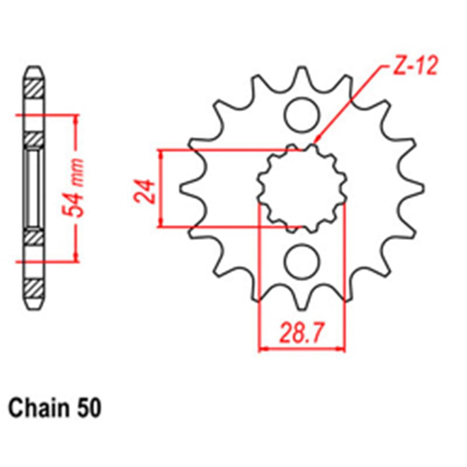 FRONT SPROCKET - STEEL 16T 530P 1