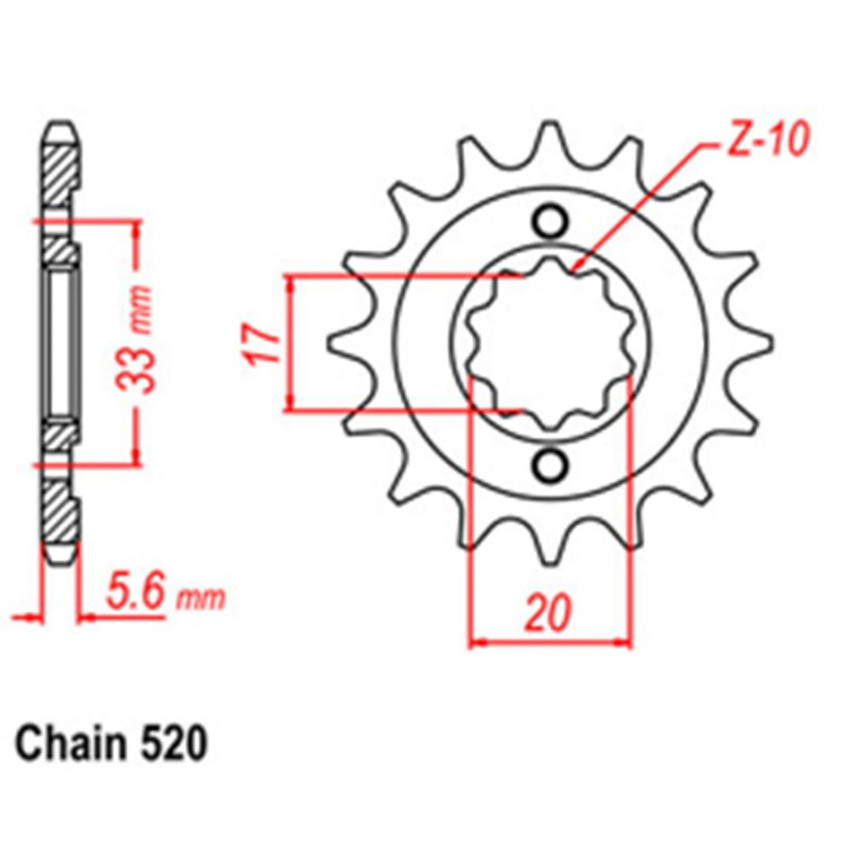 FRONT SPROCKET - STEEL 13T 520P 1