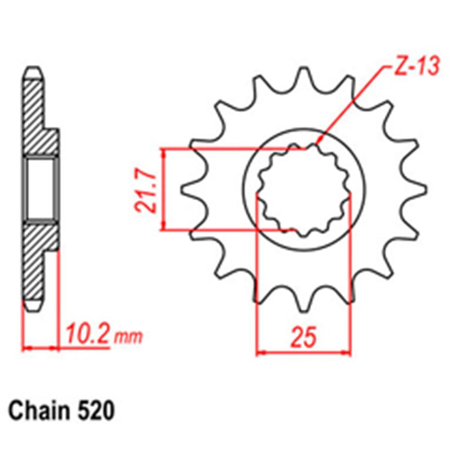 FRONT SPROCKET - STEEL 12T 520P 1